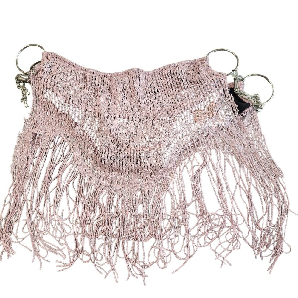 Boho Fringed bikini bottom With Statement Rings & Tassels By bella bum L